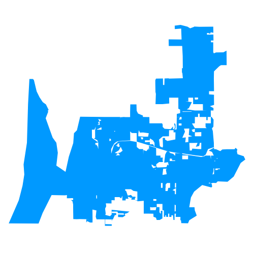 Outline map of neighborhoods in Clearwater, Florida