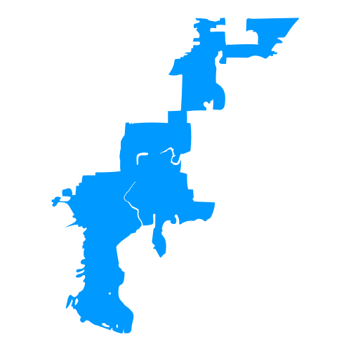Outline map of neighborhoods in Tampa, Florida